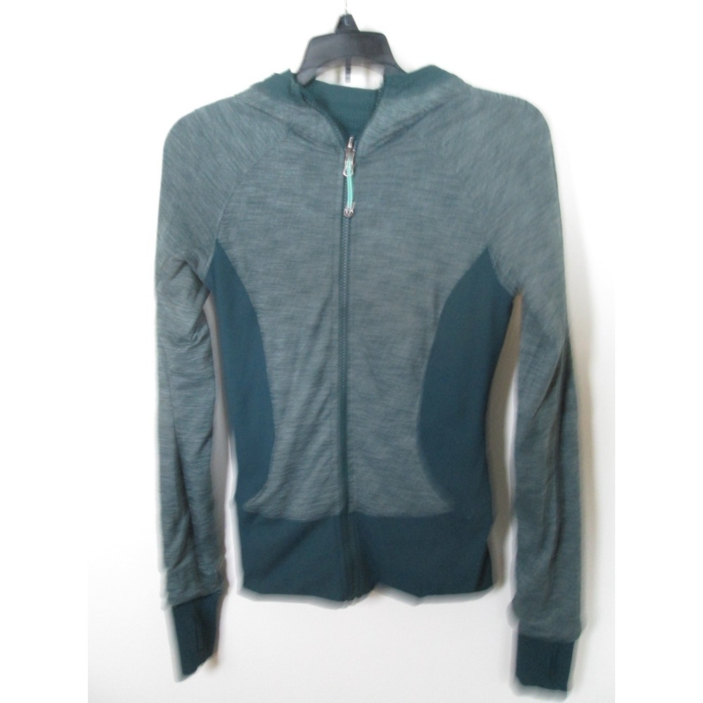 Lululemon Jacket Size 4 Green In Flux Reversible Hooded Zip Up Fitted Activewear